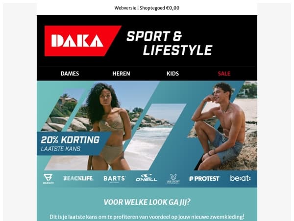Je coupon wacht: 20% korting op zwemkleding 👙🩳