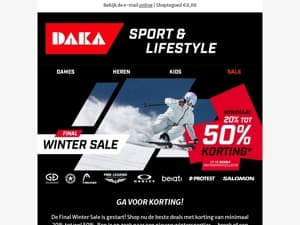Minimaal 20% tot 50% op de gehele wintersport collectie | Final Winter Sale!