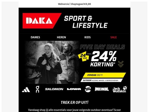 Shop met 24% korting op wandelschoenen en outdoorkleding | Five Day Deals