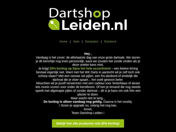 Vandaag laatste kans op 20 procent korting 🎯