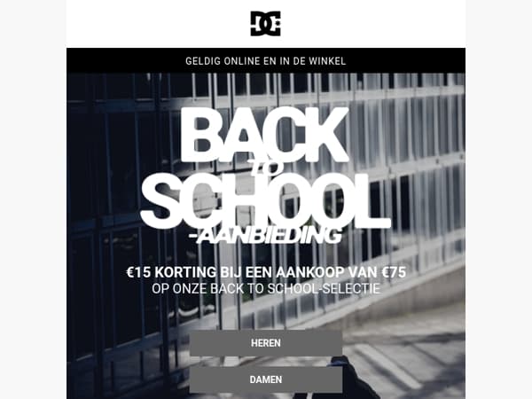 Back to School-aanbieding: 15 € korting bij een aankoop vanaf 75 €!