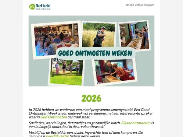 Goed Ontmoeten Weken 2026