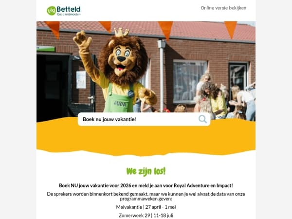 Boek NU jouw vakantie 2026!