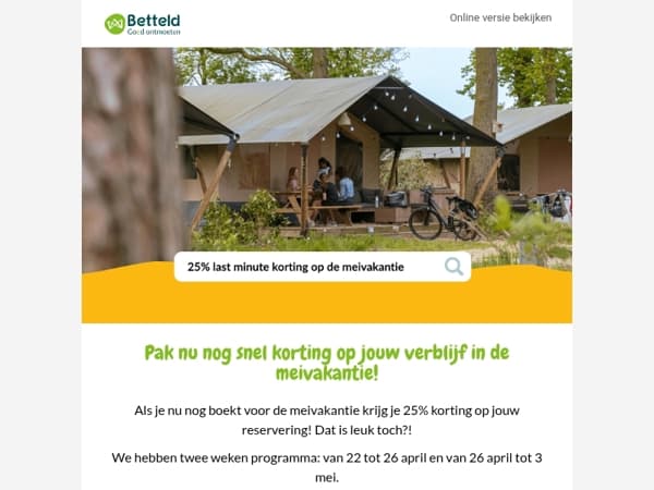 Pak nog snel korting op jouw meivakantie!