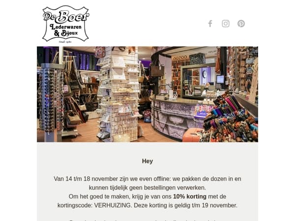 Onze verhuizing: 10% korting 📦