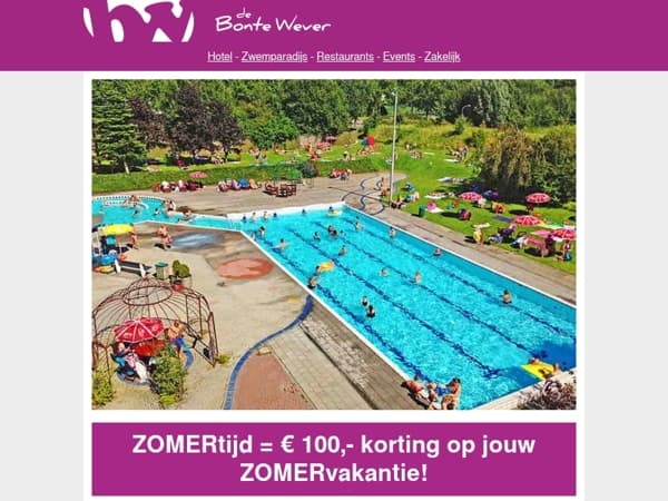 ZOMERtijd = €100,- korting op jouw ZOMERvakantie! 🕶️🏖️