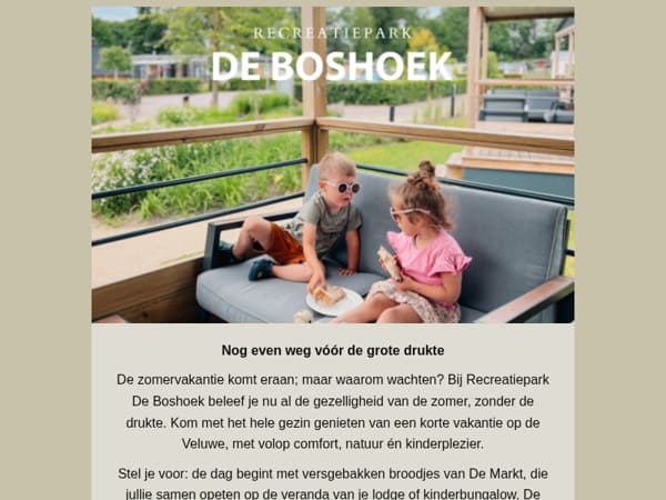 🌞 Er even tussenuit vóór de zomervakantie? Ontdek De Boshoek!
