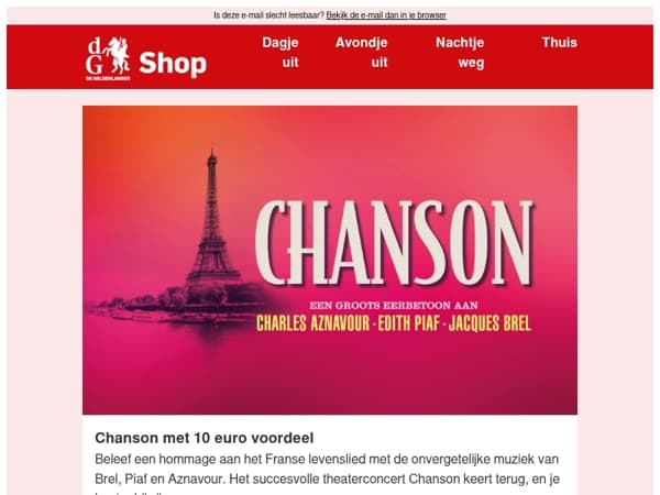 Raak in vervoering van de mooiste chansons