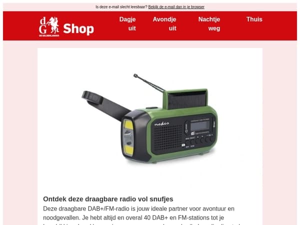 Unieke draagbare radio vol handige snufjes