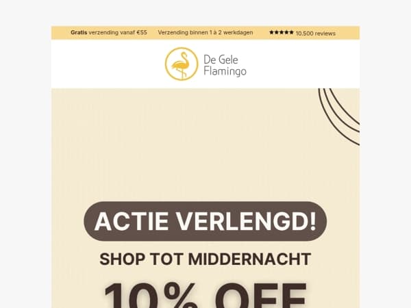 Verlengd tot middernacht! 15% KORTING op ALLES*! ⏰