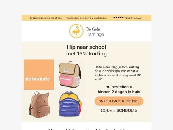 💛 Hip naar school? Pak nu 15% korting!