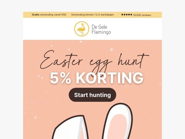 15% OFF! Onze Easter Egg Hunt start nu! 🐰🐣