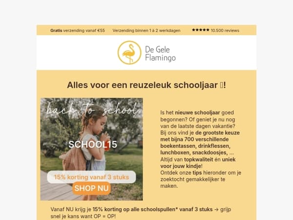 🎒 De leukste schoolspullen nu met 15% korting!