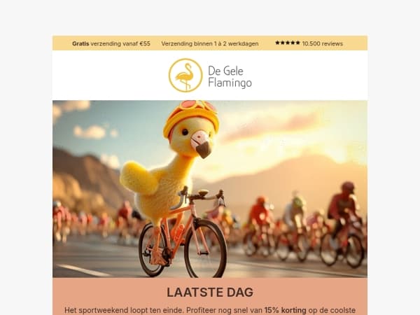 LAATSTE DAG -15% voor Sportweekend 🏅