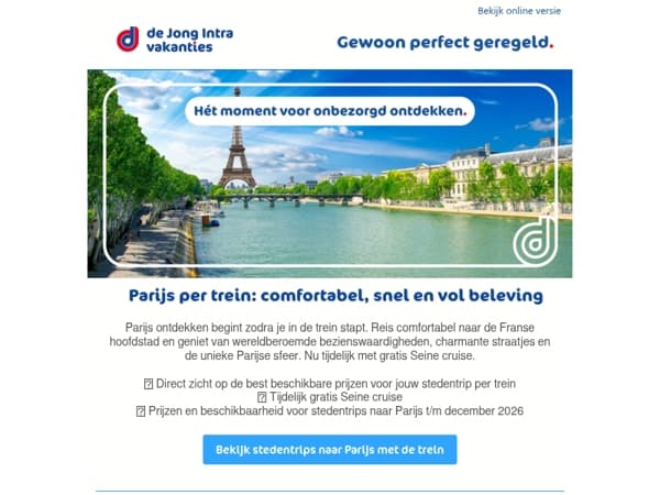 🚆 Stap in de trein en ontdek Parijs