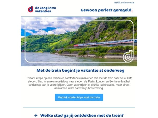 🚆 Stedentrips beginnen in de trein