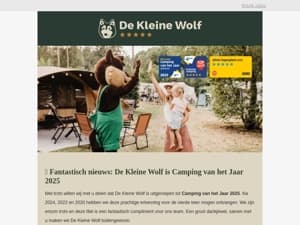 🎉 De Kleine Wolf is Camping van het Jaar 2025