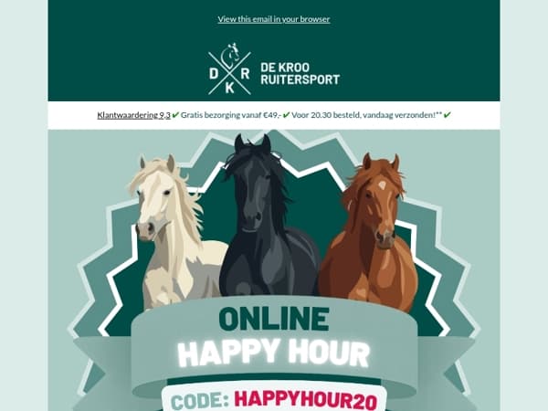 Alleen vandaag: Online Happy Hour! 🛍️