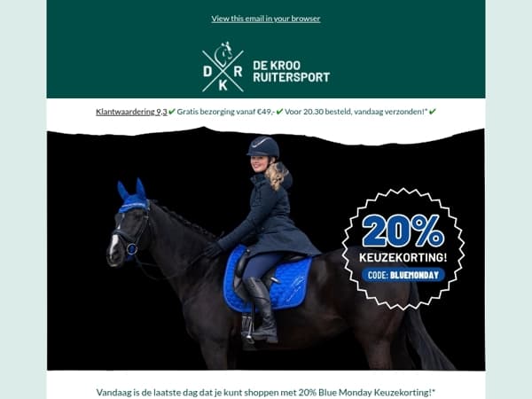 -20% Blue Monday Keuzekorting 💙 laatste kans!