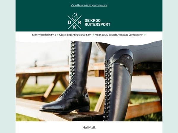 15% korting op je nieuwe rijlaarzen of jodhpurs! 👢