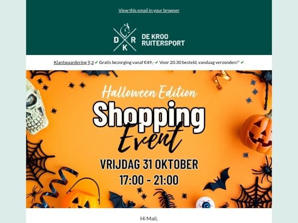 Zien we jou vrijdag? 🎃 kom shoppen met korting!