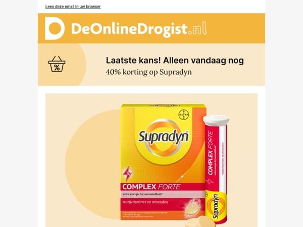 40% korting op Supradyn! Alleen vandaag