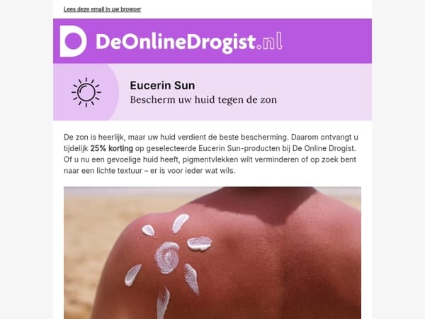 25% korting op Eucerin Sun | hoogwaardige zonbescherming
