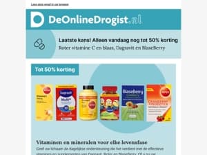 Laatste kans! Tot 50% korting op Dagravit, Roter en BlaseBerry
