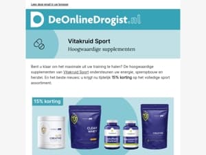 Boost uw prestaties | 15% korting op Vitakruid Sport!