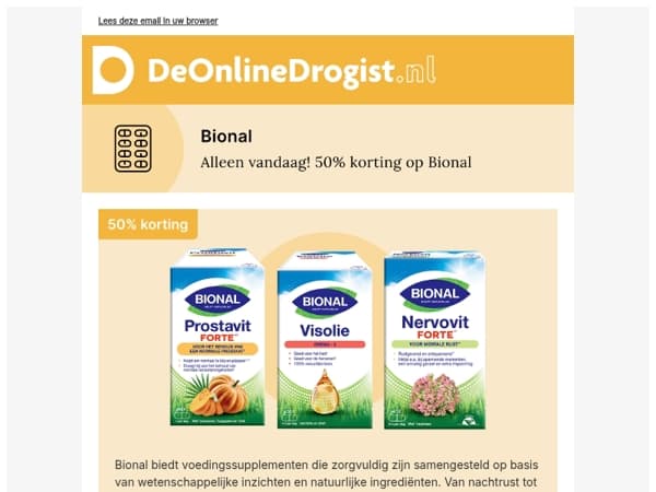 Alléén vandaag: 50% korting op Bional