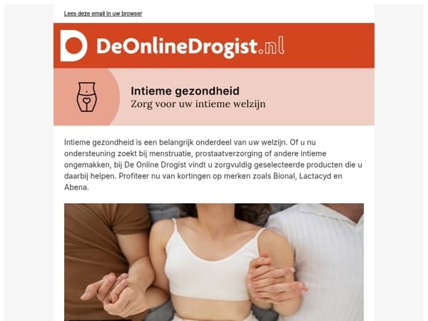 Tot 50% korting op producten voor uw intieme gezondheid