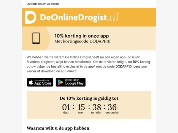 Alleen dit weekend 10% korting in onze nieuwe app