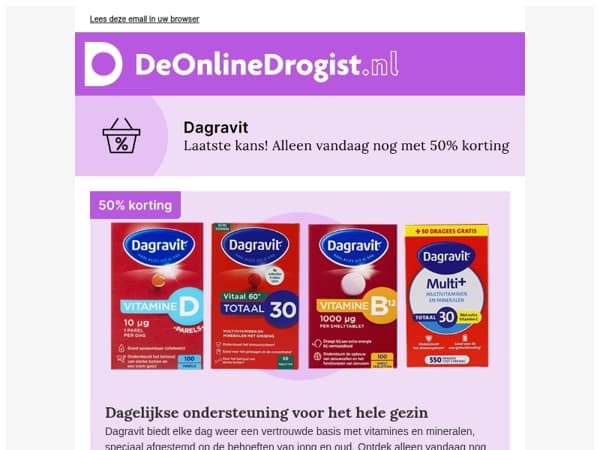 Laatste kans! 50% korting op Dagravit