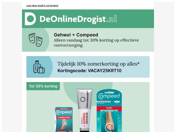 Tot 30% korting op voetverzorging | Alleen vandaag!
