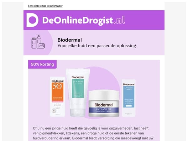 50% korting op Biodermal
