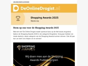 Stem op De Online Drogist voor de Shopping Awards 🏆