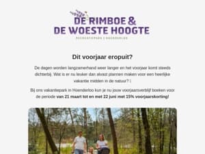 Boek nu jouw verblijf tijdens het voorjaar met 15% korting! ☀️