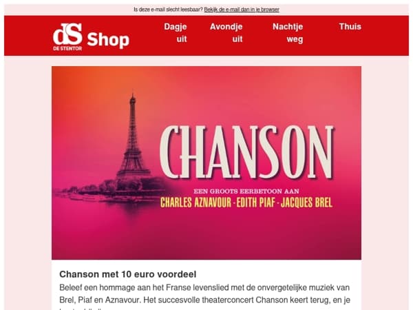 Raak in vervoering van de mooiste chansons