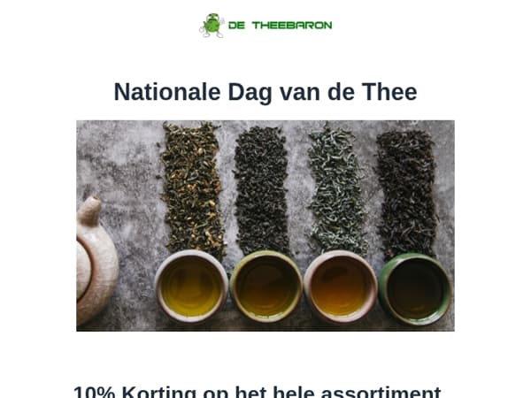 10% korting: Nationale Dag van de Thee!