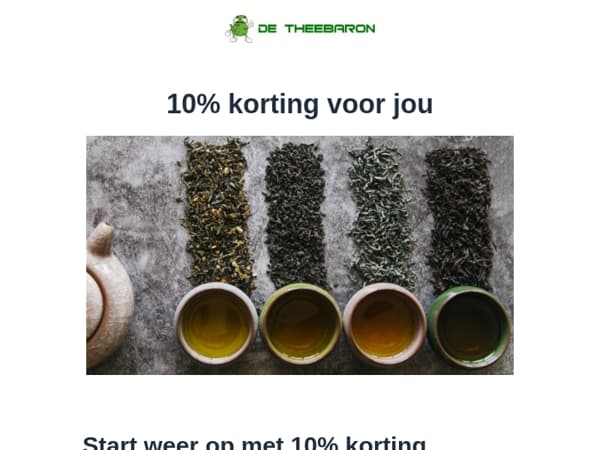 10% Korting bij De Theebaron op alles!
