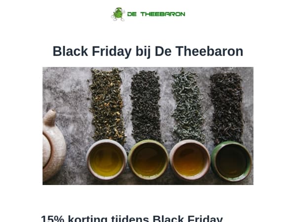 Vanaf vandaag: 15% korting op alles met de Black Friday Deal