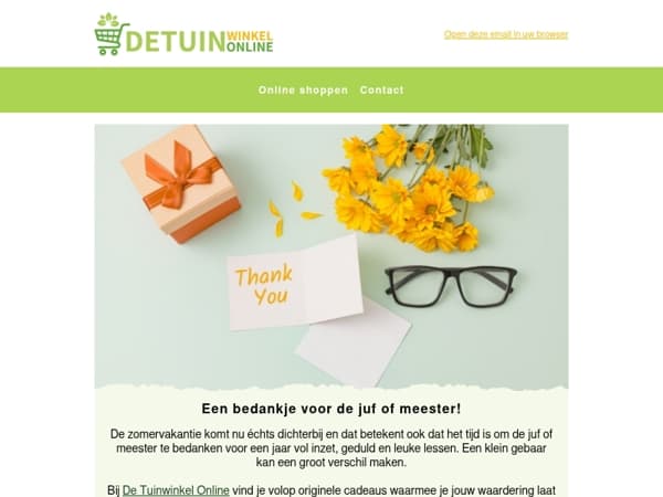 Bedank de juf of meester met een (groen) cadeau! 🍀