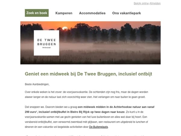 Boek tijdelijk de Voorjaarsvakantie Midweek Special