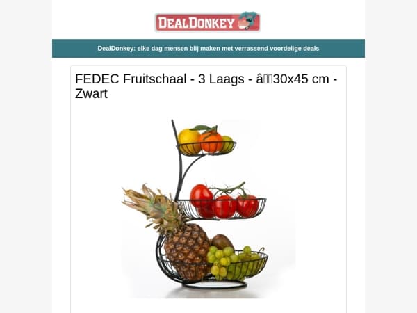 FEDEC Fruitschaal - 3 Laags - 50 kledinghangers - Schoenenrek - Kachel Ventilator - Opstapkrukje