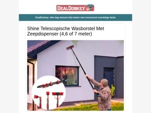 Shine Telescopische Wasborstel - Dementieklok - Poetsmachine - Pasjeshouder - Kledinghangers