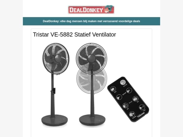 Tristar Ventilantor - BBQ schort - Ariel Pods - Schaduwdoek - Spanband