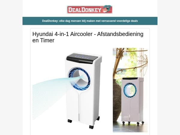 Hyundai 4-in-1 Aircooler - Nexxt Telescopische kruk - BLACK+DECKER Tuinslang - QLT 2-In-1 Muggenvanger Lamp