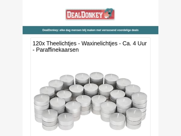 120x Waxinelichtjes - Waterglazen - Radiatorborstel - Muts - Kachel