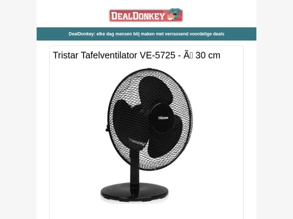 Tristar Tafelventilator - Toiletrolhouder - Picknickkleed - Pannen Organizer - Pannenset