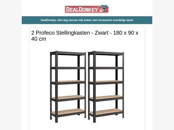 2 Profeco Stellingkasten - Tafel Terrasverwarmer - Trolley - Nekleeslamp - Mop met Emmer - Hanglamp